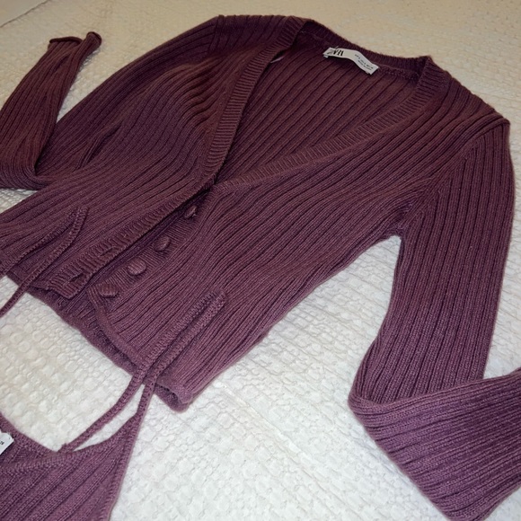 Zara Sweater Crop Top Set Small - Picture 5 of 6